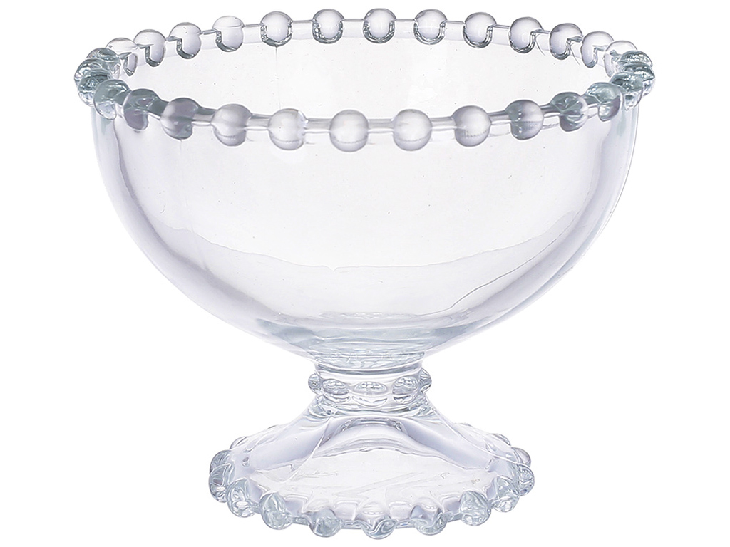 Пиала на ножке стеклянная прозрачная Bauble, 11x9см