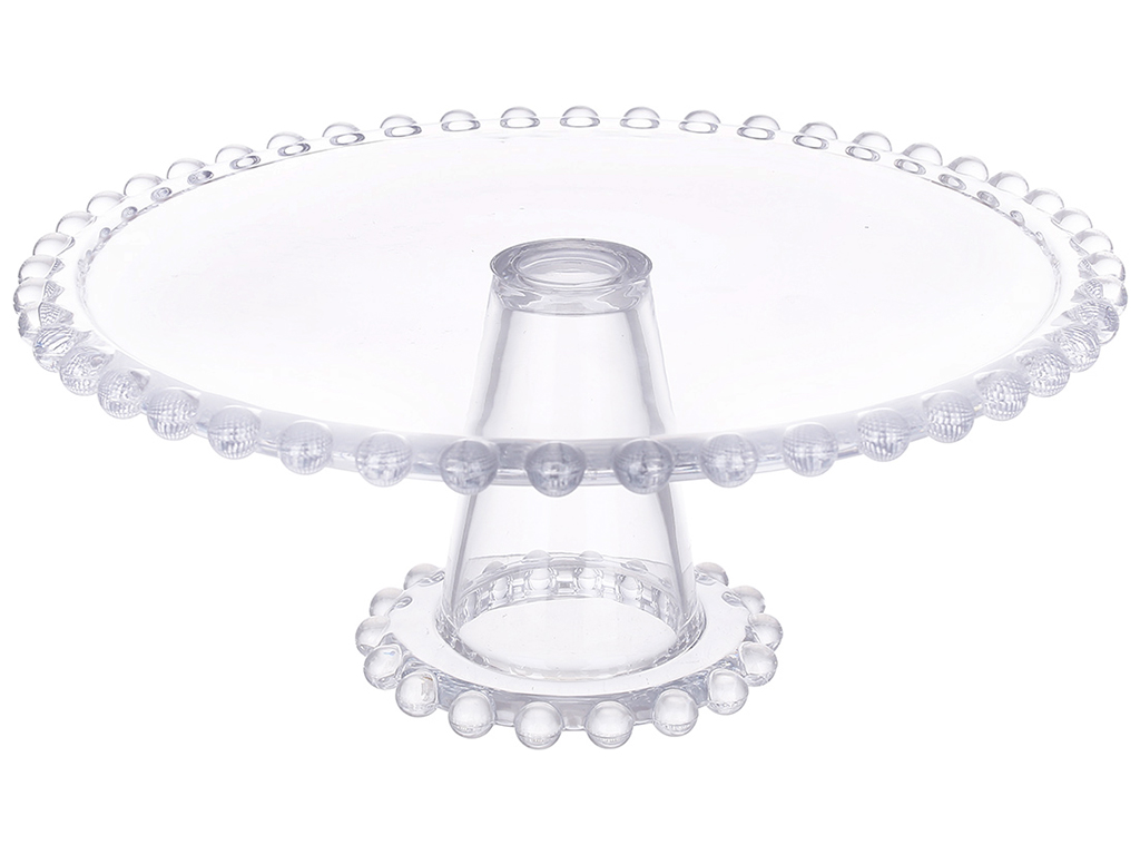 Блюдо скляне прозоре на нозі Bauble, 27,5x12см