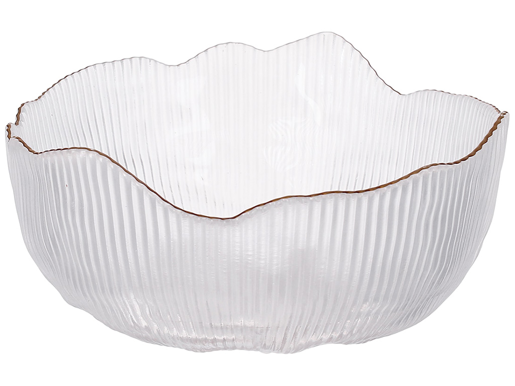 Салатник стеклянный Fleur, D12,7x6,5см, цвет – прозрачный с золотым ободком