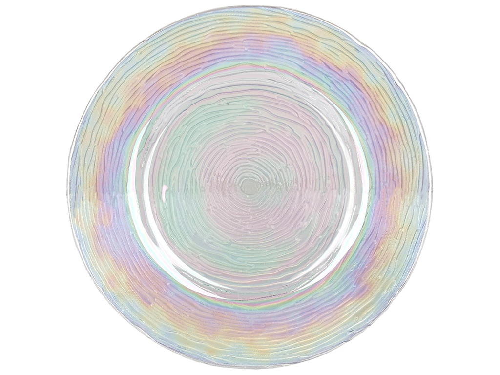 Тарелка сервировочная, 33х1,8см, цвет - прозрачный перламутр