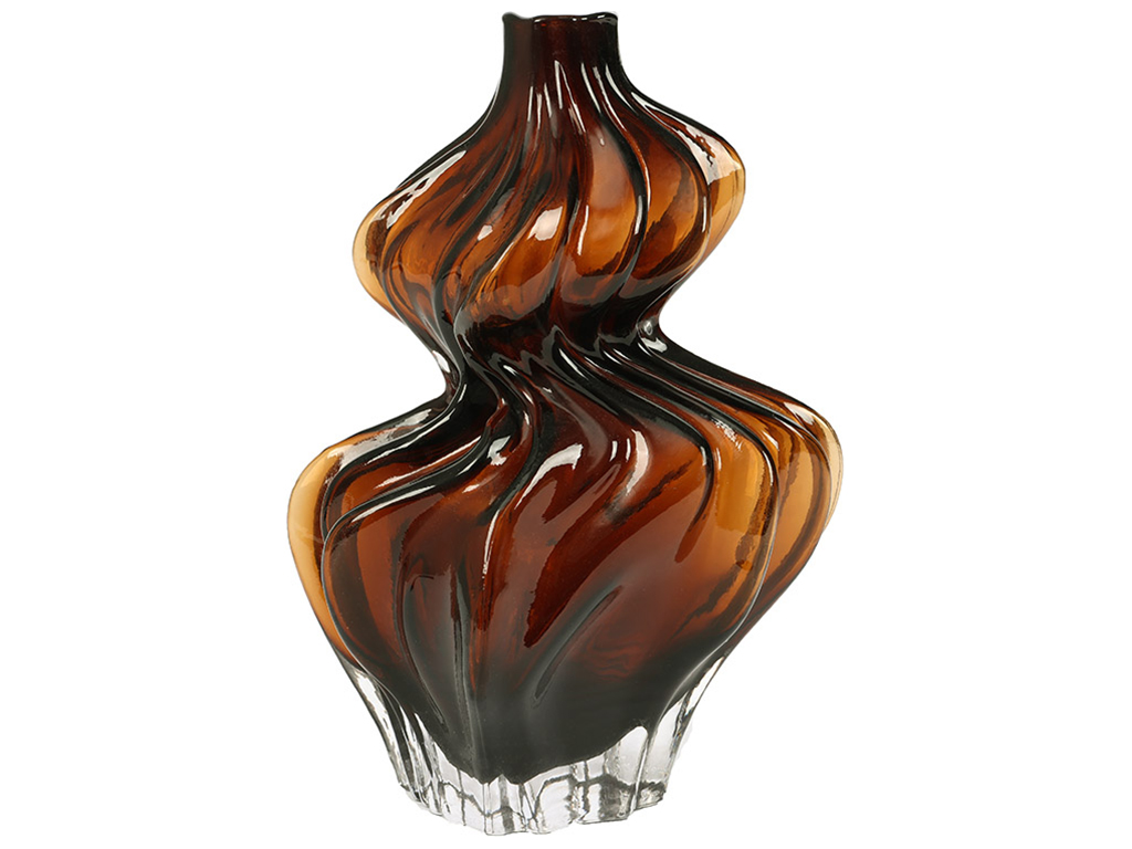 Ваза стеклянная Modern, 3,5х18х25см, цвет - коричневый