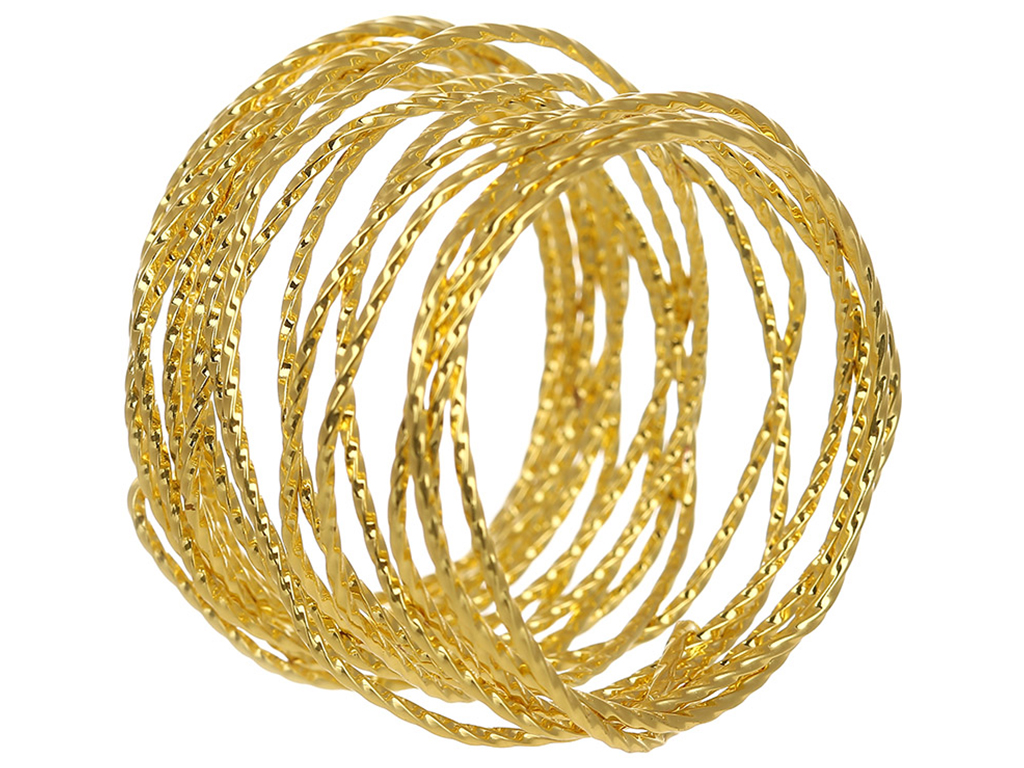 Металлическое кольцо для салфеток Браслет, 4х3,5см, цвет - золото