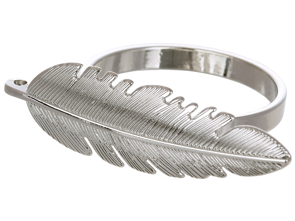 Металлическое кольцо для салфеток Перо, 5,7х1,9см, цвет - серебро