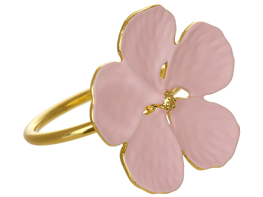 Металлическое кольцо для салфеток Цветок, D4,3х4см, цвет - розовый с золотом