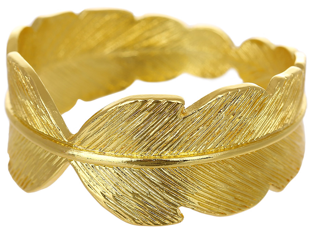 Металлическое кольцо для салфеток Лист, D4,5х2см, цвет - золото