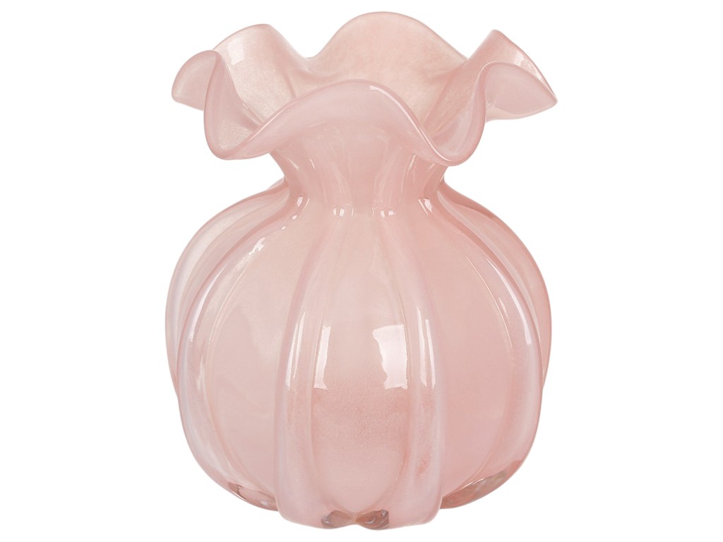 Ваза Adele, ручная работа, стекло, 13×15,5см, цвет розовый