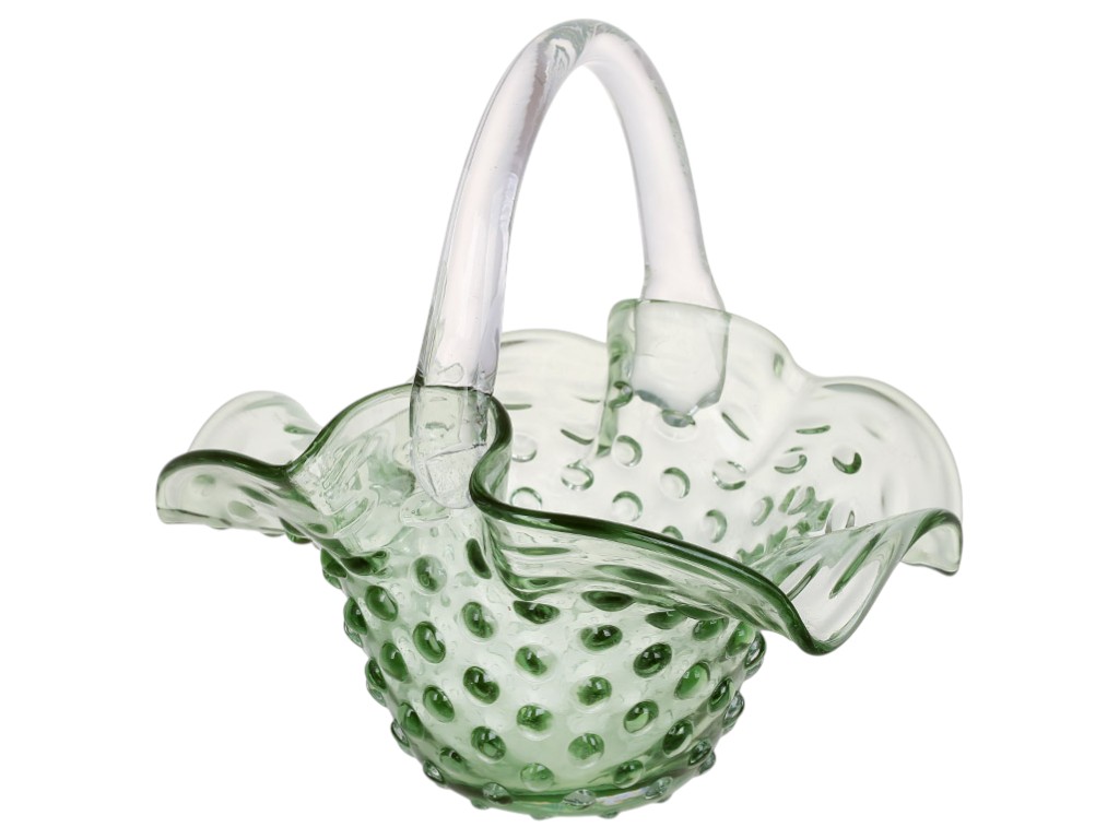 Ваза, ручная работа, стекло, 25×20,5×25см, цвет зеленый