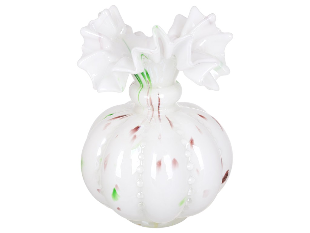 Ваза Roselle, ручная работа, стекло, 12×16,5см, цвет белый