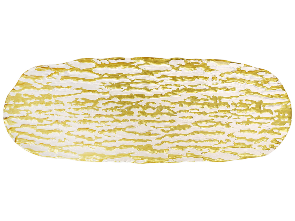 Блюдо сервірувальне скляне Gold, 18×49см