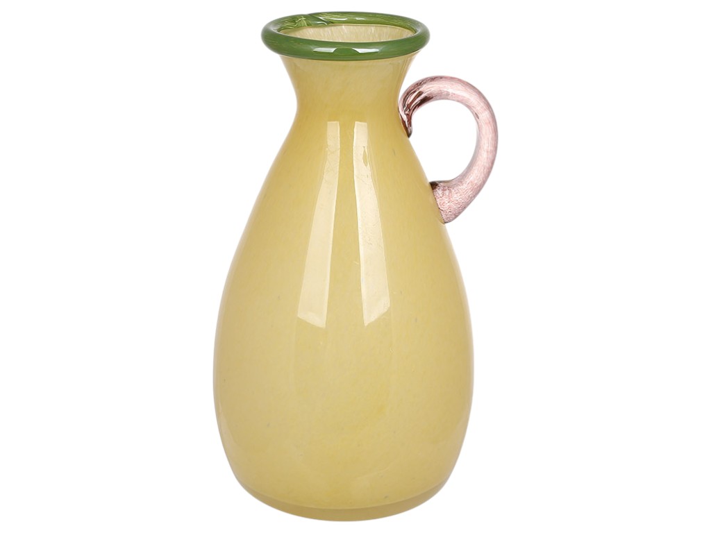 Ваза у формі графіна, скло, 15×15×26,5см, колір жовтий