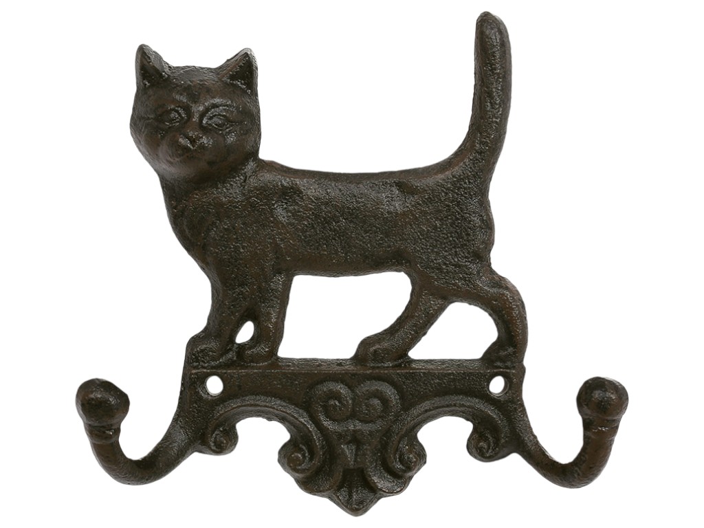 Крючок Котик, чугун, 15,5×4×15см, цвет коричневый