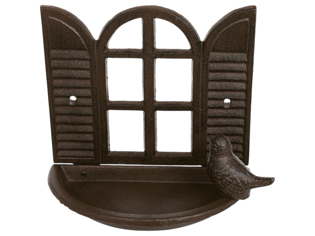 Кормушка для птиц, чугун, 20×9,5×16,5см, цвет коричневый