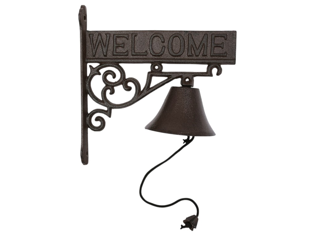 Колокольчик Welcome, чугун, 22.5×10×23.5см, цвет коричневый