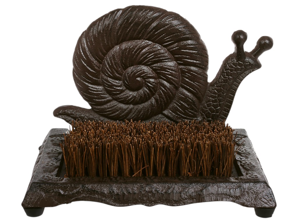 Скребок для обуви, чугун, 21×15×15,5см, цвет коричневый