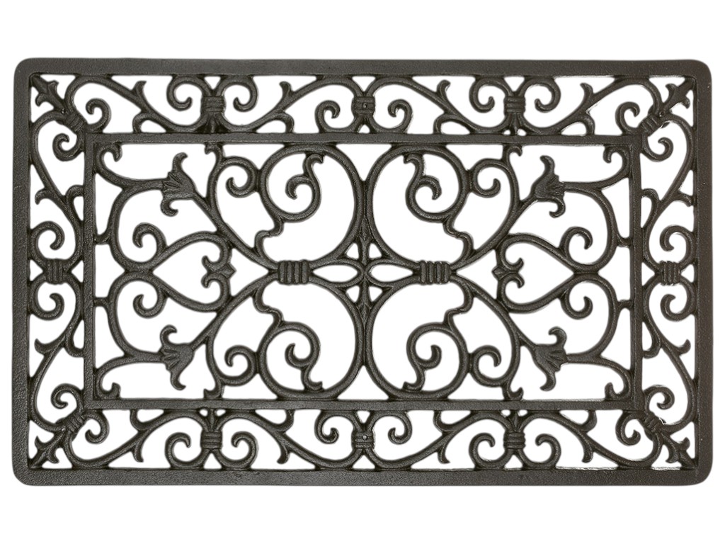 Коврик придверный, ажурный узор, чугун, 57×33.5×1,5см, цвет коричневый