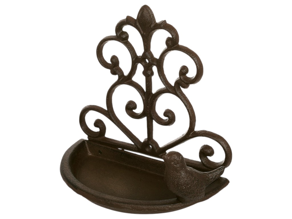 Кормушка для птиц, чугун, 19×10×18см, цвет коричневый