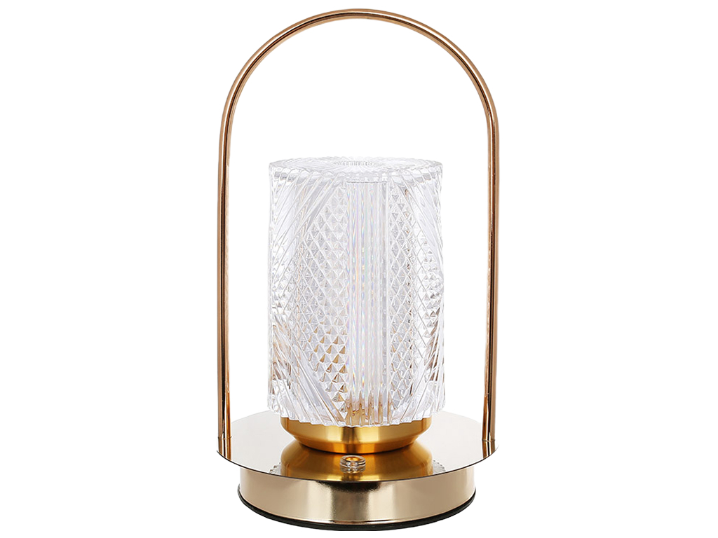 Світильник декоративний LED Crystal Glow, золотий, 11×11×21 см
