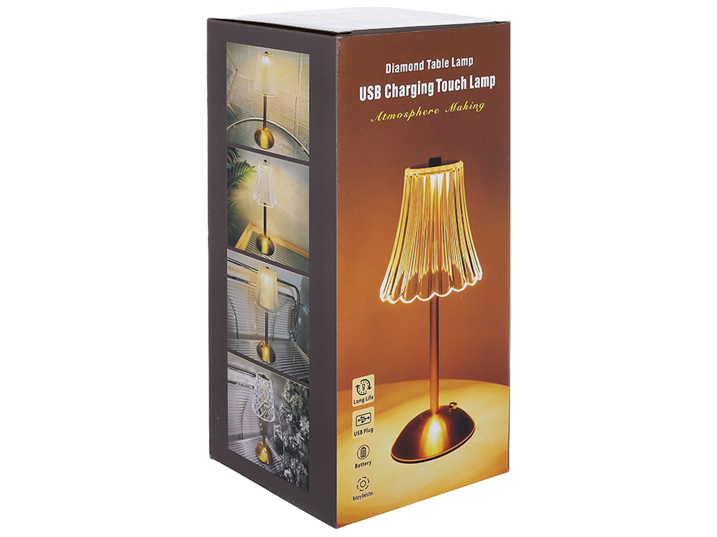 Светильник декоративный LED Crystal Glow золотой 12.5×12.5×29.5 см