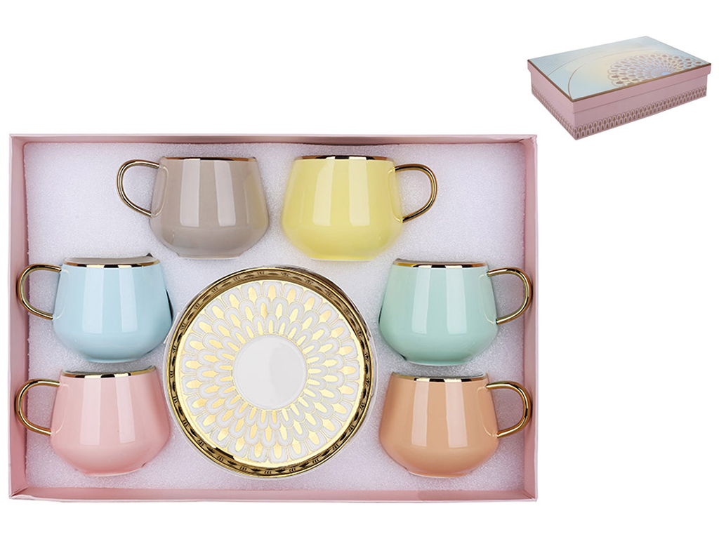 Чайный набор Глория, цвет - мульти, 280мл (цена за набор 12 предметов)