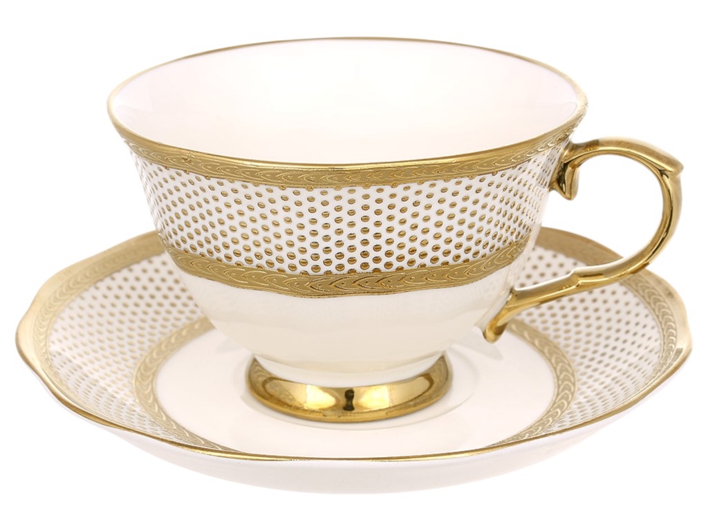 Набор чайный Афродита, 6 чашек+6 блюдец, фарфор, 15см, 240мл, цвет белый (цена за 12пред)
