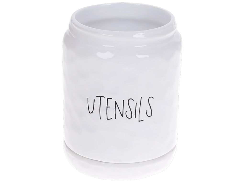 Подставка для кухонных принадлежностей керамическая Bianco белая, 550мл