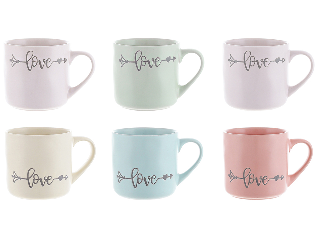 Чашка Любовь, 400мл, 6 цветов микс