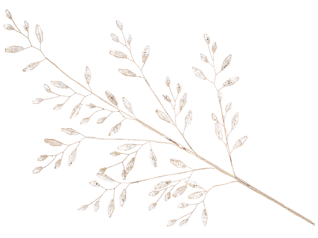 Декоративна гілка з акриловими краплями, 72см, колір – золото