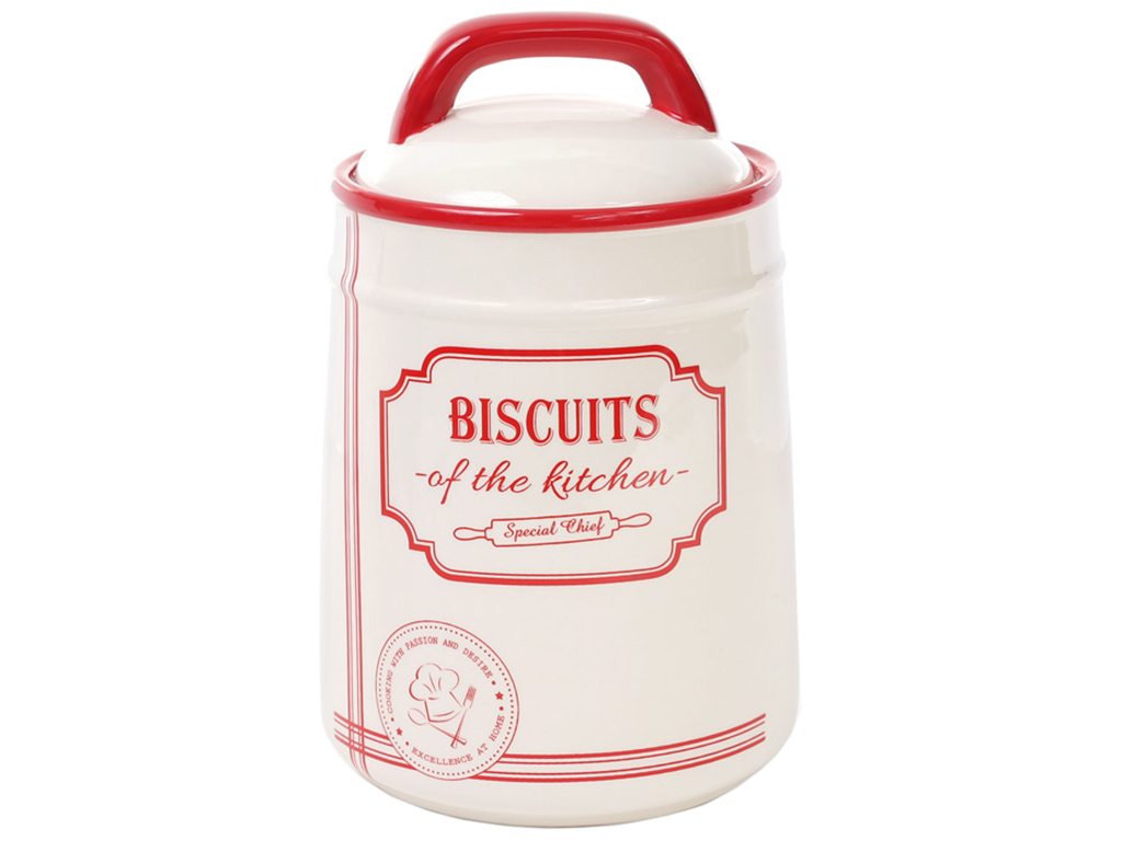 Банка для печенья керамическая Red&Blue, 1,25л, красная