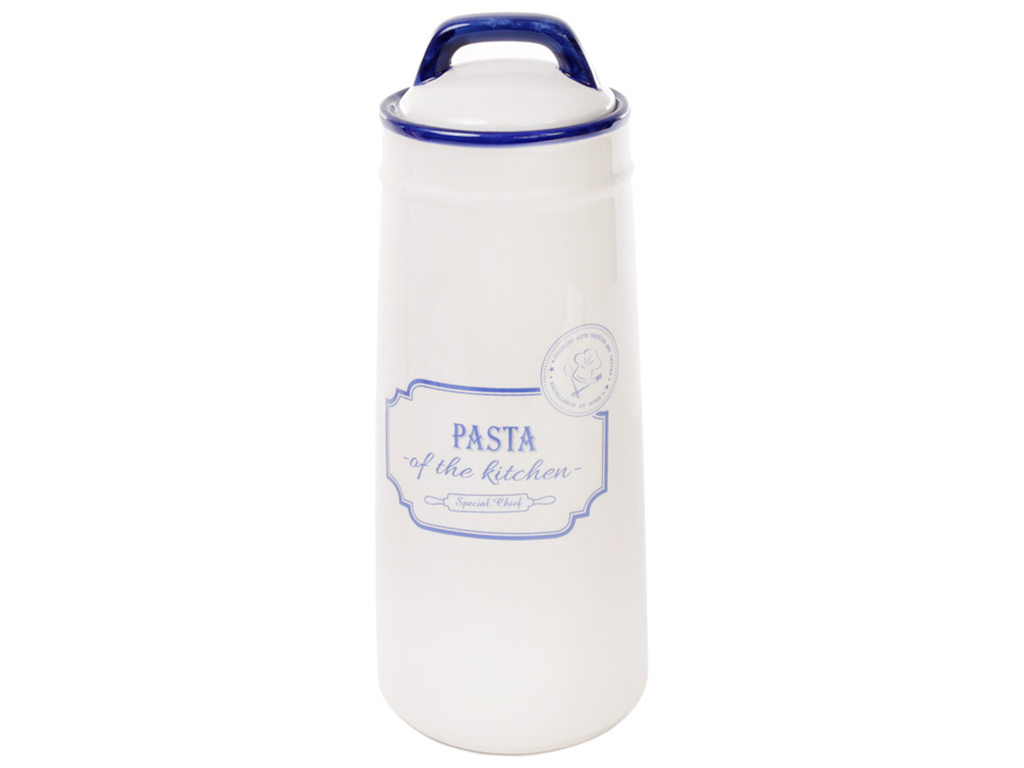 Банка керамическая для хранения спагетти, пасты синяя Red&Blue, 1,4л