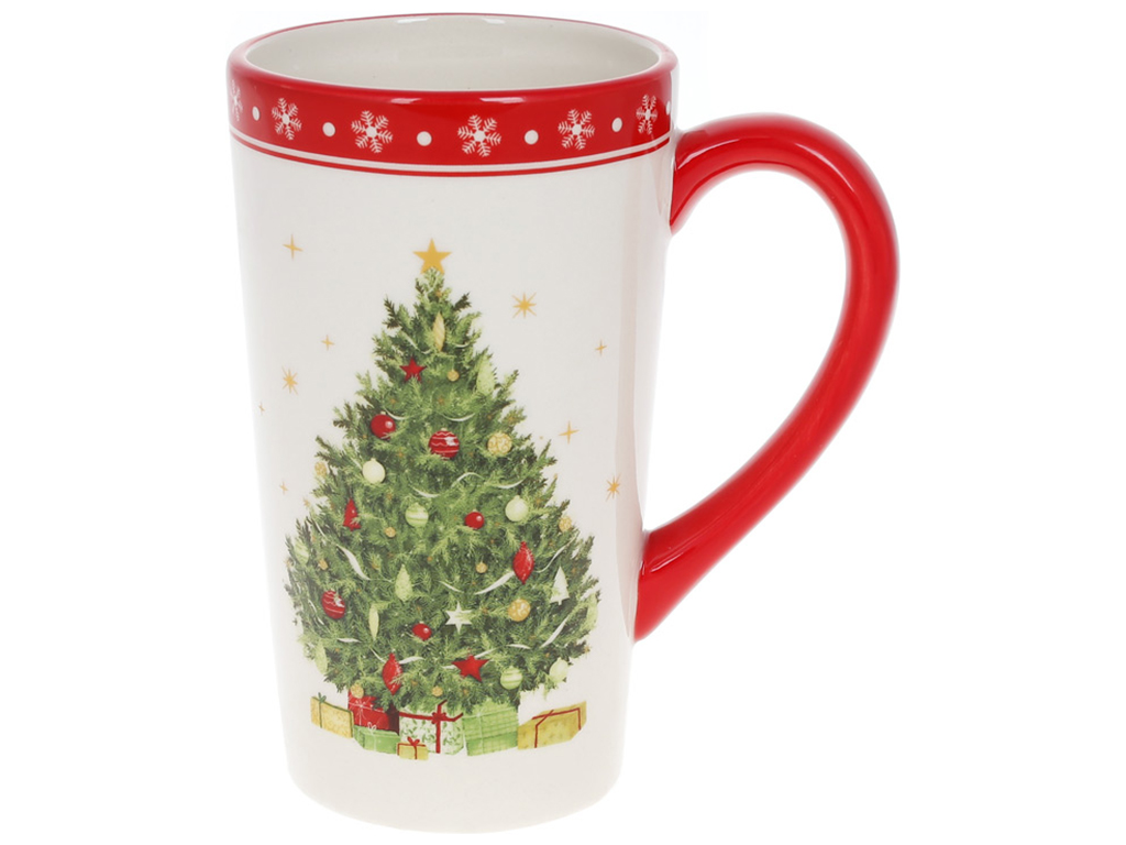 Кружка керамическая Новогодняя красавица, 580мл