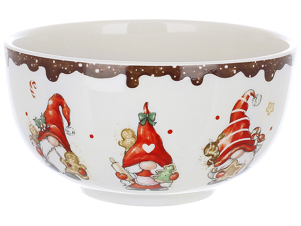 Пиала керамическая Гномики с пряниками, D14х7,5см, 750мл