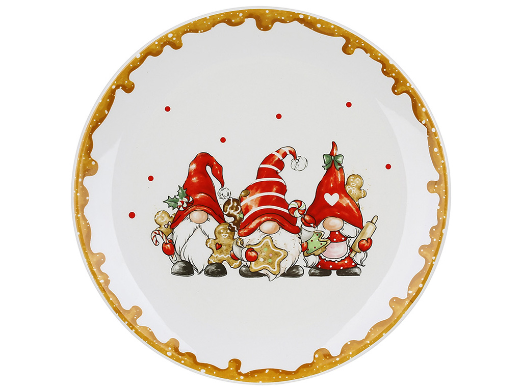 Тарілка керамічна Гноміки з пряниками, D24х2,4см