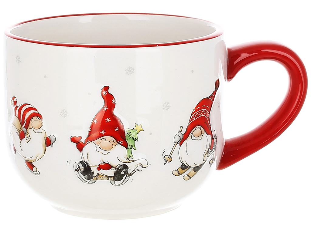 Кухоль керамічний з об'ємним малюнком Веселі гноми, 550мл