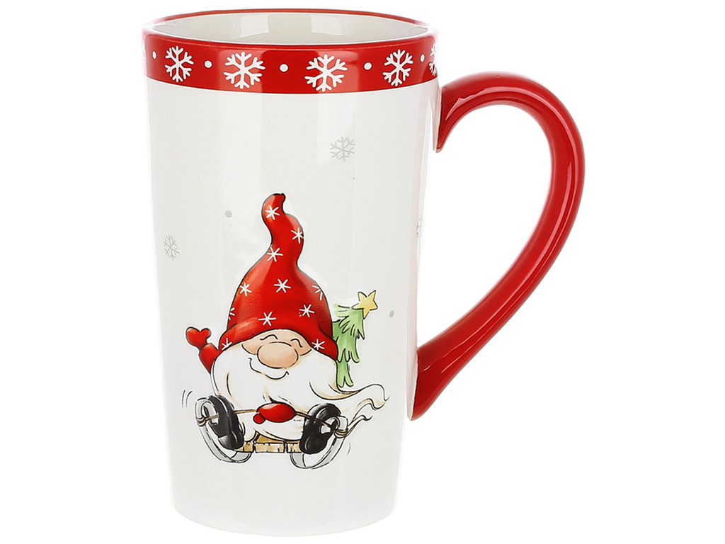 Кружка керамическая с объемным рисунком Веселый гном, 550мл