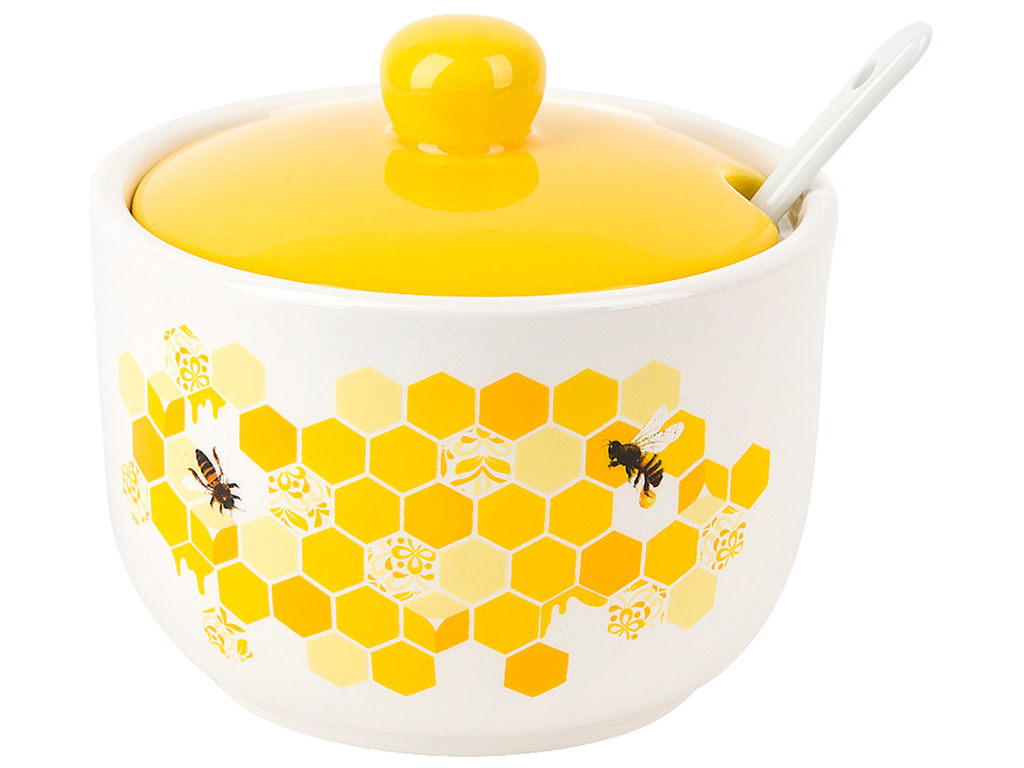 Банка керамічна з ложкою Honey, 450мл