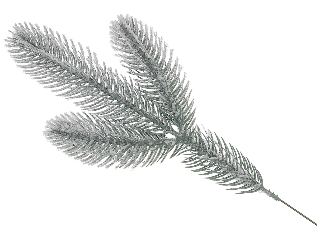 Ветка литая голубая заснеженная (3 ветки), 27,5см