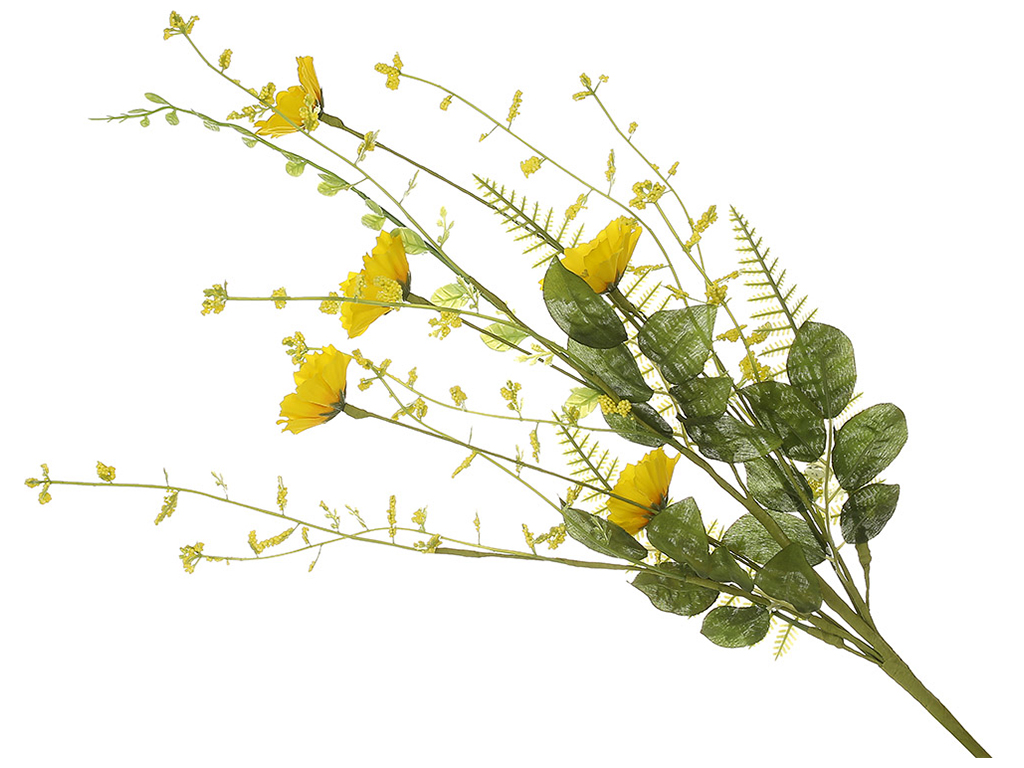 Декоративный букет Весенние цветы, 21х60см, цвет - желтый с зеленым