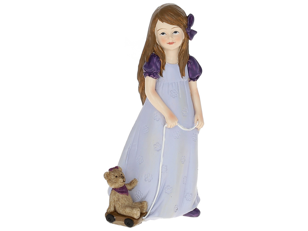 Декоративная статуэтка Девочка с мишкой, 14,5см