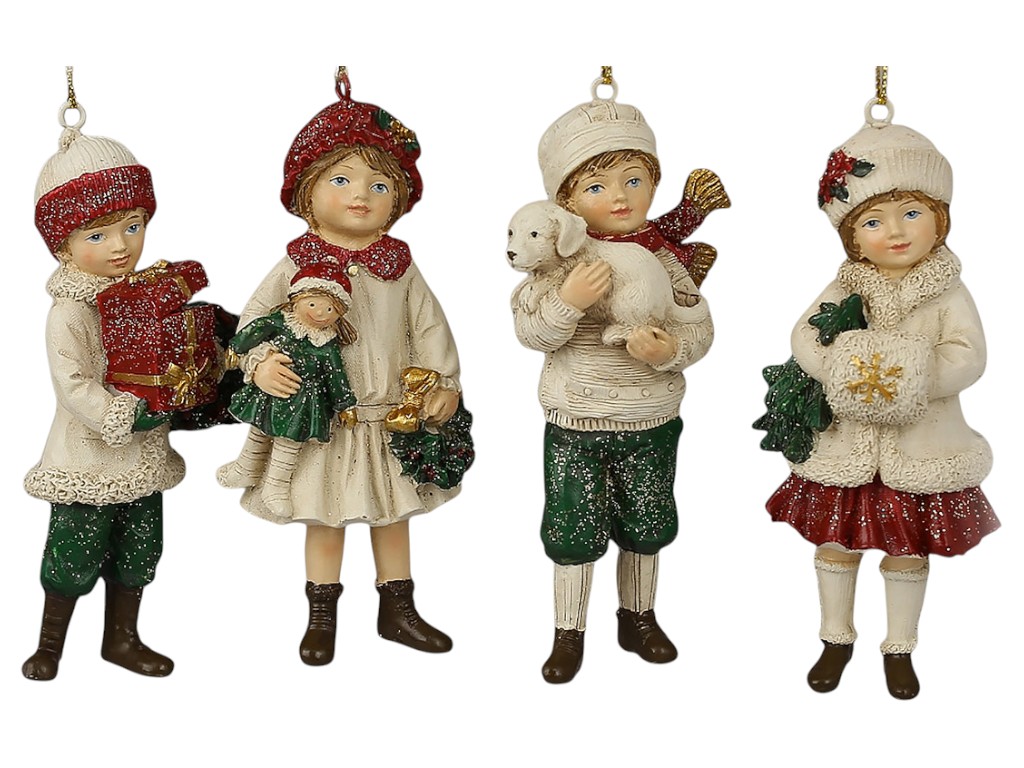 Підвіска декоративна Дітки, полістоун, 5,5×4×11,5см, 4 дизайни (ціна за 1шт)