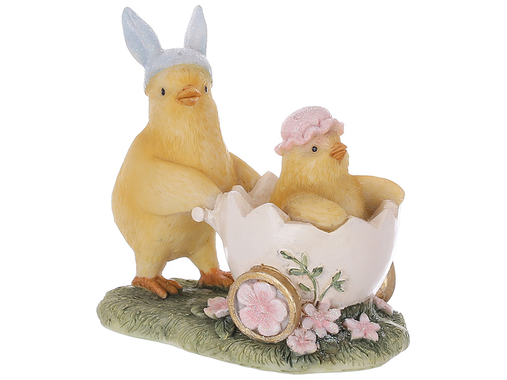 Декоративная статуэтка Цыпленок в тачке, 9,5см