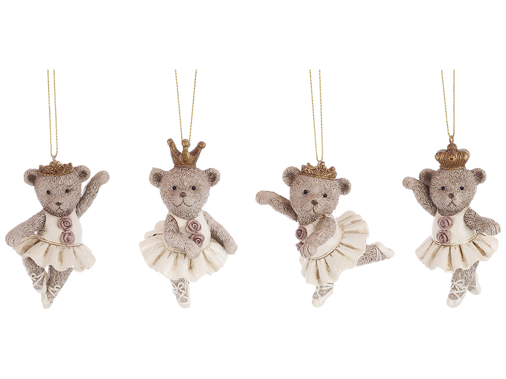 Декоративная подвеска Мишка-балерина, 5,5x9,5см, 4 дизайна
