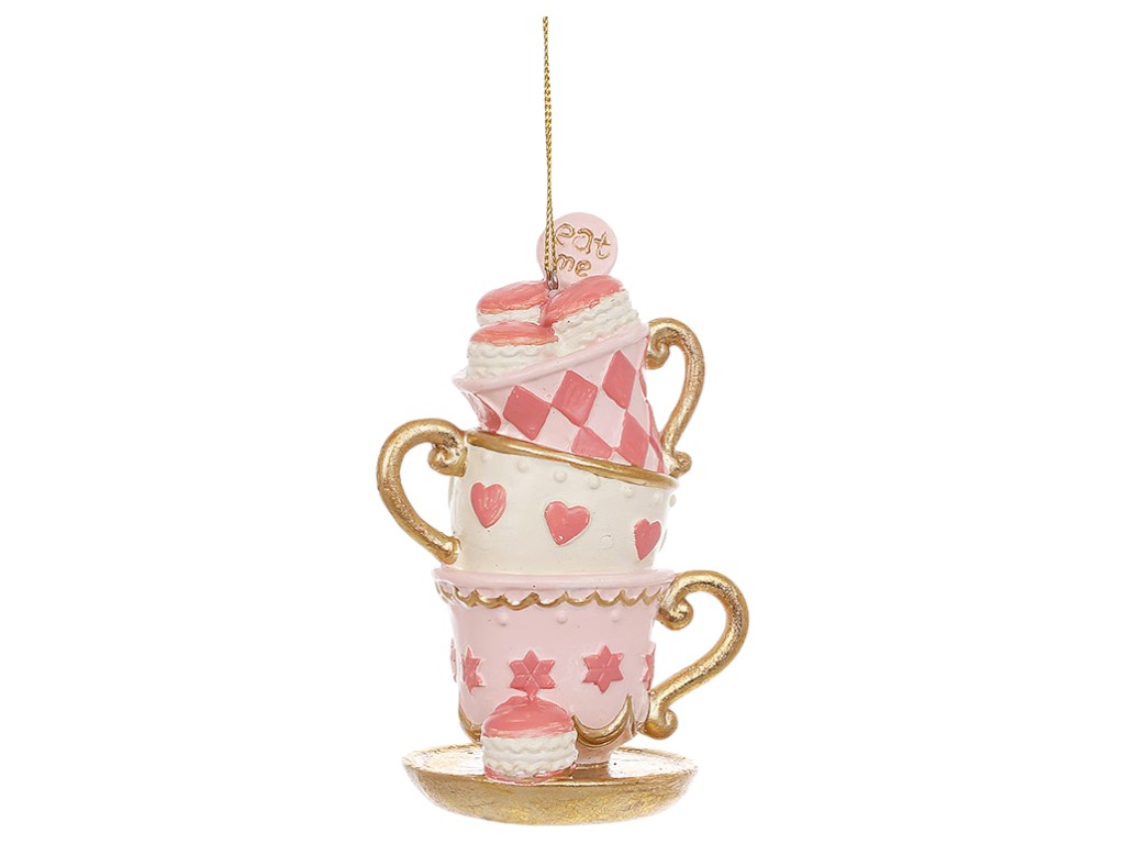 Фигурка-подвеска Чашки с макарунами Alice, полистоун, 8,5х6,5х13см