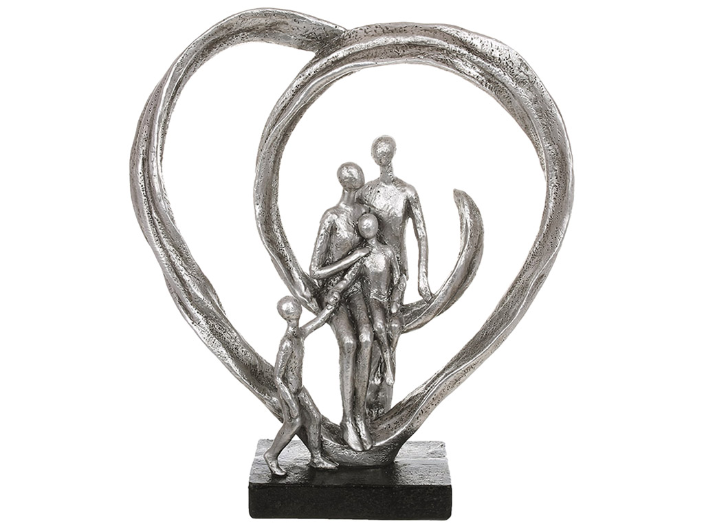 Декоративная статуэтка Family, 23x6,5x26см, цвет - серебро антик