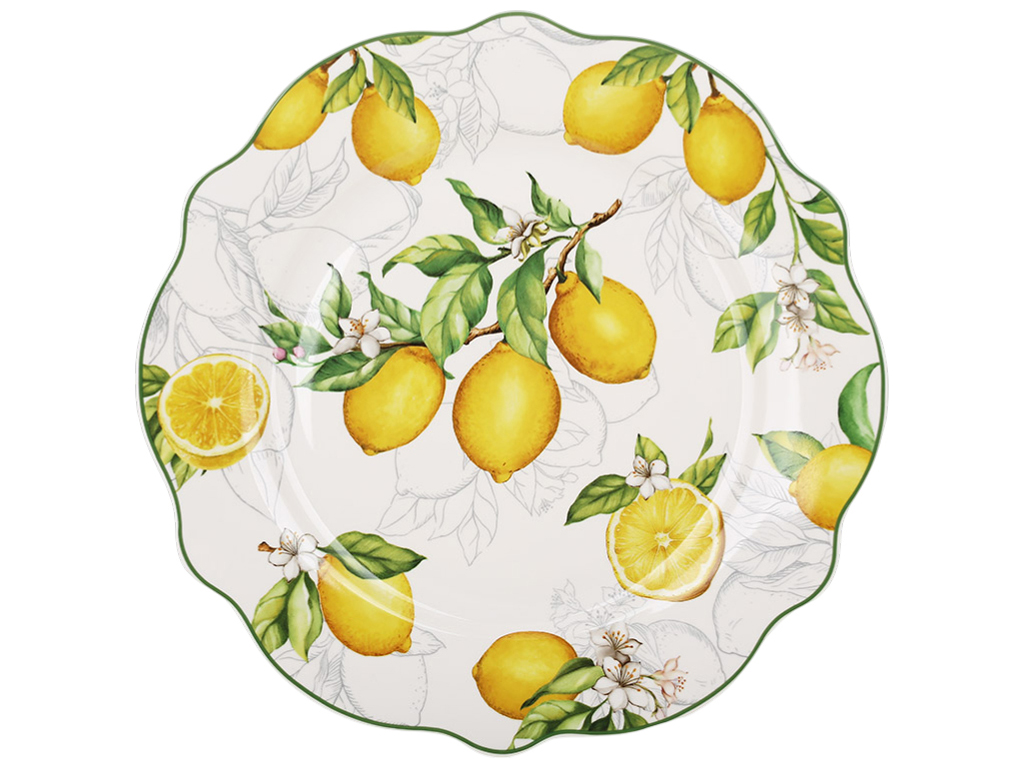 Тарелка фарфоровая обеденная Сицилийский лимон, D27,5см