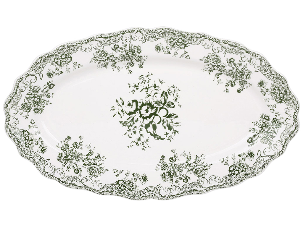 Блюдо овальне порцелянове Vintage Rose, 36×21см