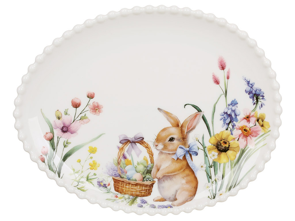 Блюдо фарфоровое Easter Melody, 21,5×17×2см