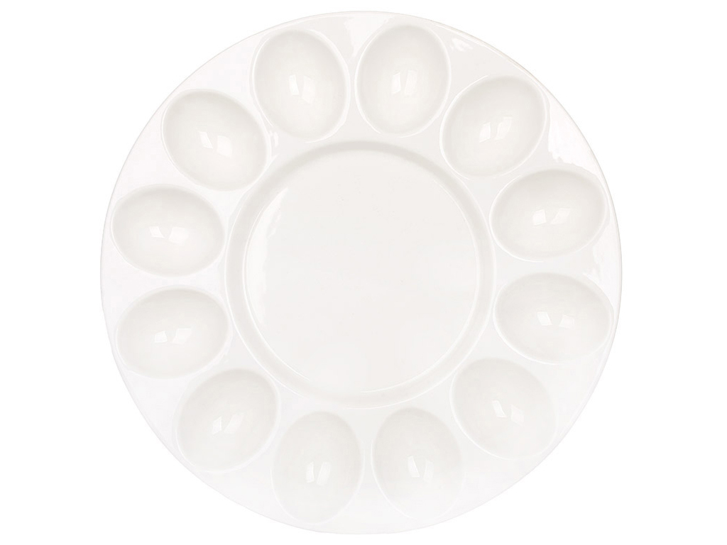 Блюдо порцелянове для яєць Pure White, D27см