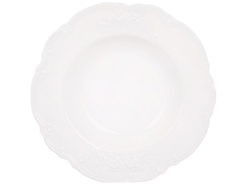 Тарілка супова Chateau Blanc Collection, порцелянова, біла, 22,5×3,7 см