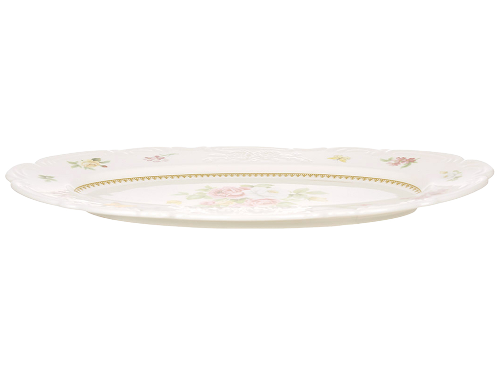 Блюдо Chateau Roses Collection фарфоровое овальное разноцветное 33×21×2.5 см