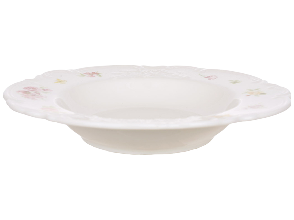 Тарелка суповая Chateau Roses Collection фарфоровая разноцветная 22.5×3.7 см